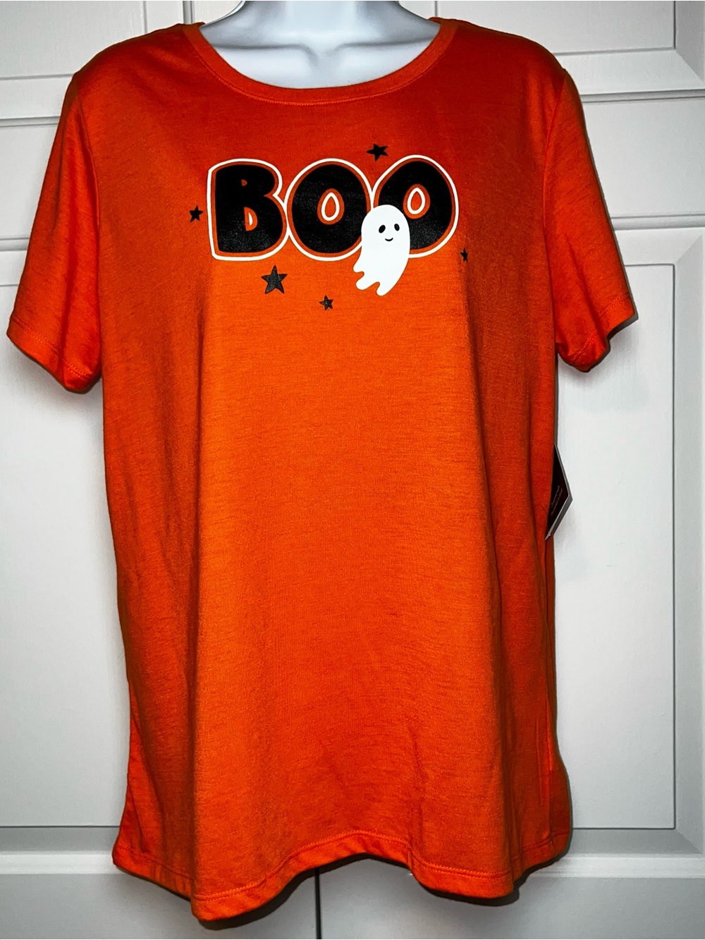 Women’s Orange Halloween 'Boo' Graphic Tee